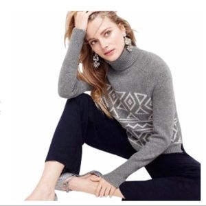 J. Crew Abstract Turtleneck Fair Isle Sweater